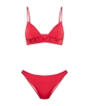 Balmain Rhinestone-embellished Bikini In Red