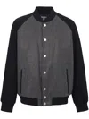 Balmain Black Cotton Denim Bomber Jacket In Black