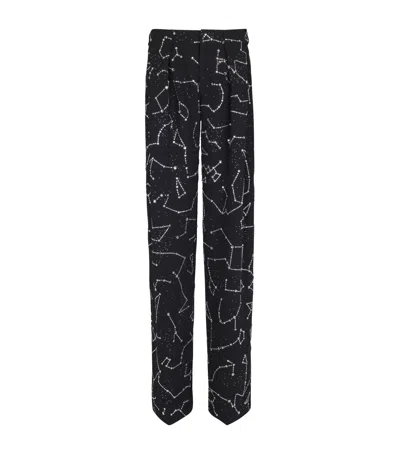 Balmain Rhinestone-embellished Constellation Trousers In Silver