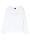 Balmain Rhinestone-logo Sweatshirt In White