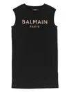 Balmain Rhinestoned Sleeveless Dress In Black