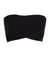 Balmain Rib-knit Bandeau Top In Black