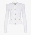 Balmain White Cropped Jacket With Patch Pockets In White