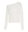 Balmain Rib-knit One-shoulder Sweater In White