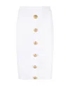 Balmain Embellished Knit Midi Skirt In White