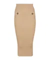 Balmain Ribbed Knee-length Pencil Skirt In Beige
