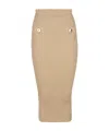 Balmain Ribbed Knee-length Pencil Skirt In Nude