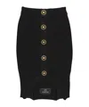 Balmain Black Optical Illusion Ribbed Knit Miniskirt In Black