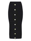 Balmain Ribbed Black Midi Skirt