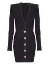 Balmain Short Dress In Black Viscose Blend In Black