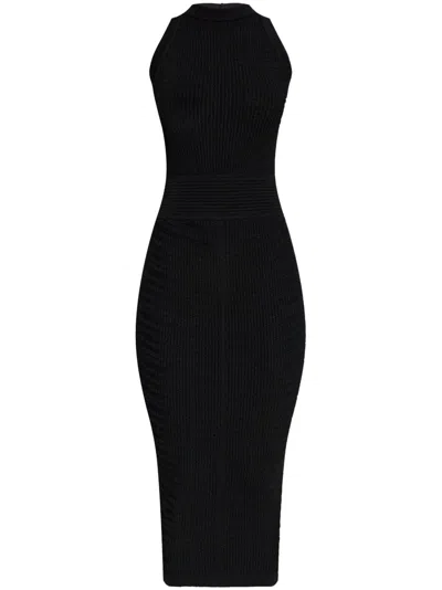 BALMAIN RIBBED BODYCON MIDI DRESS