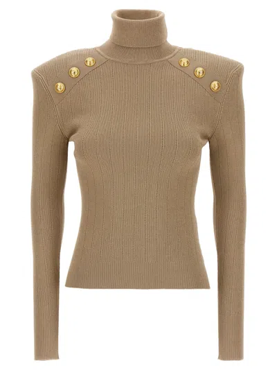 BALMAIN BALMAIN RIBBED BUTTON SWEATER