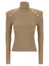 Balmain Button-trimmed Knit Turtleneck Sweater