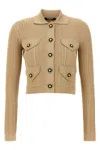 Balmain Ribbed Knit Cropped Cardigan
