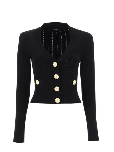 BALMAIN RIBBED CARDIGAN