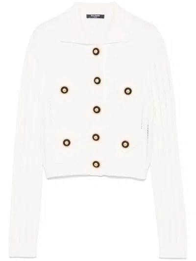 BALMAIN RIBBED CARDIGAN