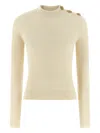 Balmain Ribbed Sweater Sweaters And Cardigans White In Brown