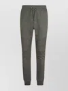 Balmain Flocked-logo Cotton Joggers In Kaki