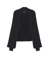 Balmain Ribbed Knit Bolero Cardigan In Black