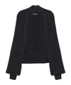 Balmain Ribbed Knit Bolero Cardigan In Black