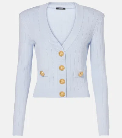 BALMAIN RIBBED-KNIT CARDIGAN