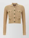 Balmain Women's 4 Pockets Buttoned Ribbed Knit Cardigan