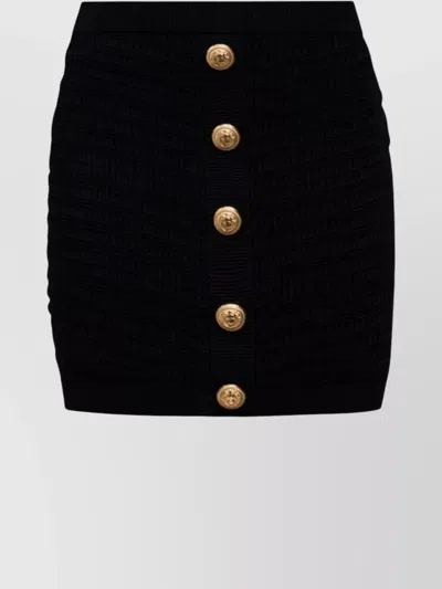 BALMAIN RIBBED KNIT HIGH WAIST SKIRT