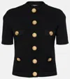 Balmain Buttoned Knitted Cardigan In Black