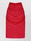 Balmain Flechage Knit Knee Lenght Skirt