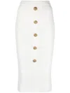 Balmain Ribbed-knit Midi Skirt In White