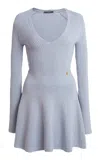 Balmain Ribbed-knit Mini Dress In 6ac Transparent
