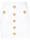 Balmain Viscose Blend Skirt With Iconic Buttons In White