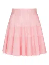 Balmain A-line Textured Knit Skirt