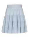 Balmain Textured Knit Flared Skirt