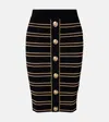 Balmain Striped Ribbed-knit Miniskirt In Multi