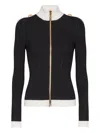 Balmain Zipped Turtleneck Knit Cardigan In Black