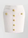 Balmain Viscose Blend Skirt With Iconic Buttons In White