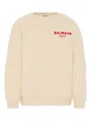 Balmain Beige Sweatshirt For Kids With Logo In Neutral