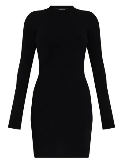 BALMAIN 罗纹长袖连衣裙