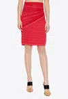 Balmain Ruched Knit Pencil Skirt