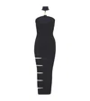Balmain Ribbed Sleeveless Maxi Dress In Black