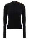 Balmain Eco-cashmere Button Sweater Sweaters And Cardigans Black In Black
