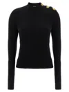 Balmain Eco-cashmere Button Sweater Sweaters And Cardigans Black In Black