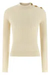 Balmain Ribbed Sweater Sweaters And Cardigans White In Neutral