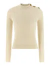 Balmain Ribbed Sweater Sweaters And Cardigans White In White