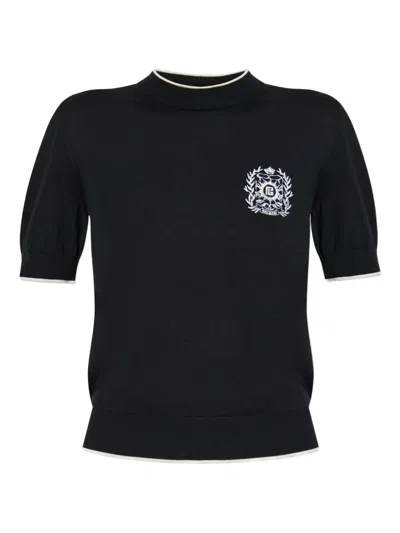 Balmain Ribbed T-shirt In Black
