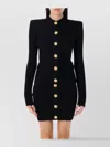 Balmain Knit Cardigan With Gold Buttons In Black