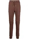 Balmain Ribbed Textured Activewear Sweatpants With Elastic Waistband In Brown