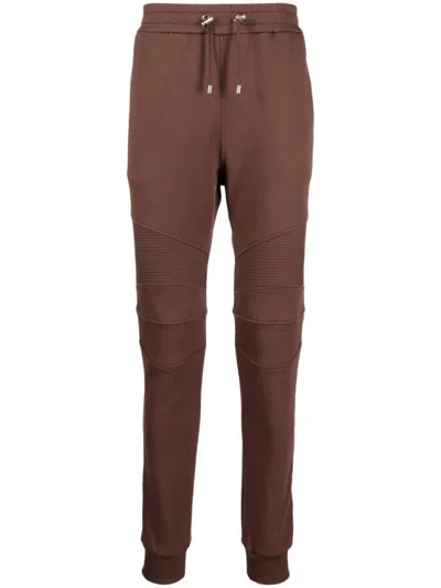 BALMAIN BALMAIN RIBBED TEXTURED ACTIVEWEAR SWEATPANTS WITH ELASTIC WAISTBAND