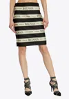Balmain Ribbon Motif Short Jacquard Skirt In Black